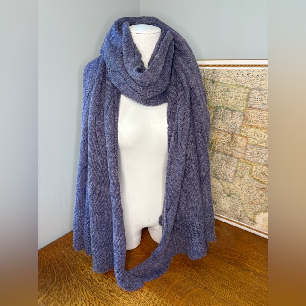 Nardi & Tagliaferri Luxury Mohair Wool Blend Scarf 28”x  84” Shawl Wrap - Picture 8 of 16